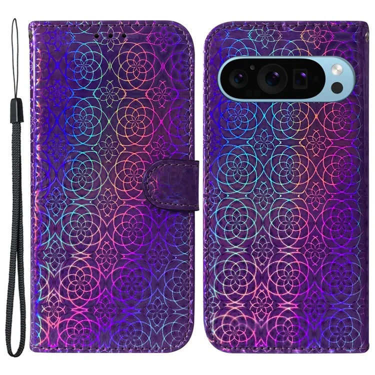 For Google Pixel 9 Pro Phone Protector Anti-scratch Dazzling Flower Pattern Phone Case