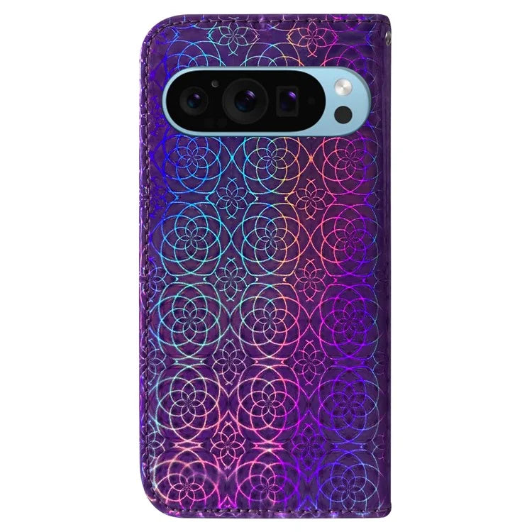 For Google Pixel 9 Pro Phone Protector Anti-scratch Dazzling Flower Pattern Phone Case