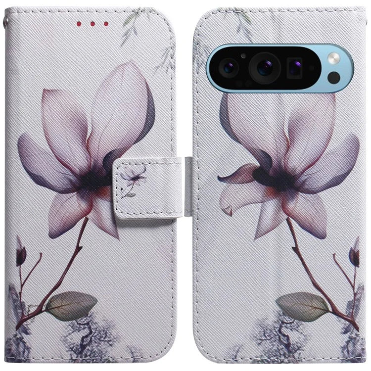 For Google Pixel 9 Pro Mobile Phone Leather Case Pattern Printing Stand Shell