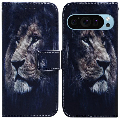 For Google Pixel 9 Pro Mobile Phone Leather Case Pattern Printing Stand Shell