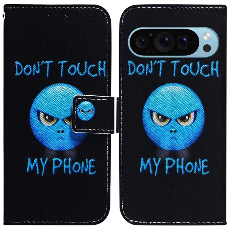 For Google Pixel 9 Pro Mobile Phone Leather Case Pattern Printing Stand Shell