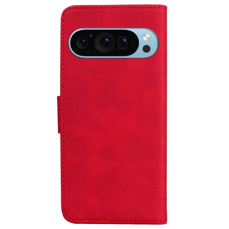 For Google Pixel 9 Pro Cover PU Leather Case Pure Color Wallet Cover Protective Phone Stand