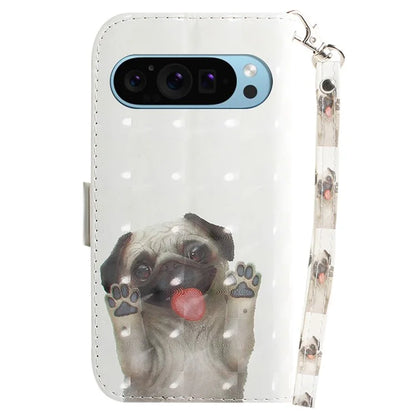 For Google Pixel 9 Pro Phone Case Pattern Printing Leather Flip Cover with Strap