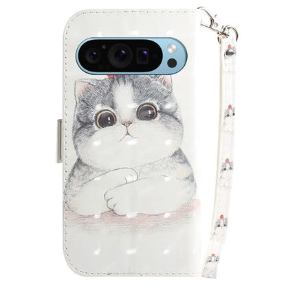 For Google Pixel 9 Pro Phone Case Pattern Printing Leather Flip Cover with Strap