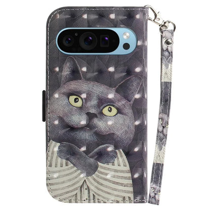 For Google Pixel 9 Pro Phone Case Pattern Printing Leather Flip Cover with Strap