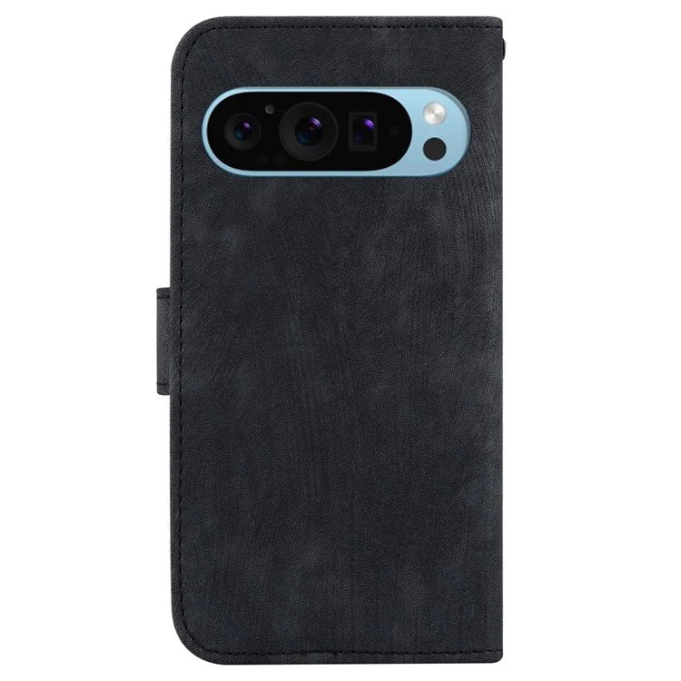 For Google Pixel 9 Pro Case Cute Tiger Imprint Leather Wallet Drop-proof Phone Cover