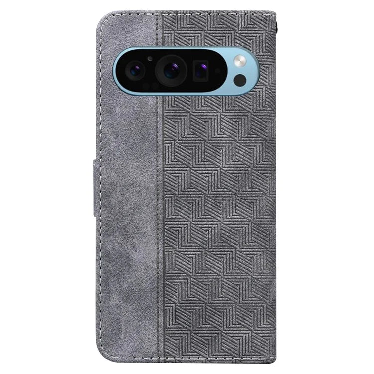 For Google Pixel 9 Pro Cell Phone Case Imprinted Leather Wallet Stand Shockproof Cover