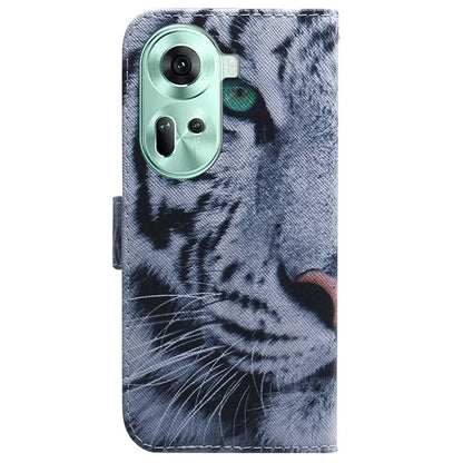 For Oppo Reno11 5G (Global) Wallet Case Pattern Printing Mobile Phone Leather Shell