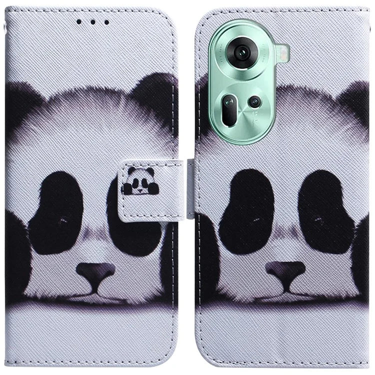 For Oppo Reno11 5G (Global) Wallet Case Pattern Printing Mobile Phone Leather Shell