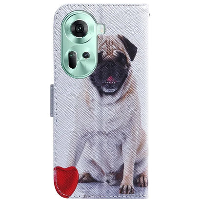 For Oppo Reno11 5G (Global) Wallet Case Pattern Printing Mobile Phone Leather Shell