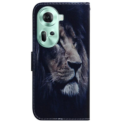 For Oppo Reno11 5G (Global) Wallet Case Pattern Printing Mobile Phone Leather Shell
