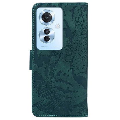 For Oppo Reno11 F 5G / F25 Pro 5G Cell Phone Case Tiger Imprint PU Leather Protection Cover