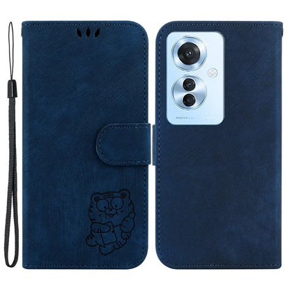 For Oppo Reno11 F 5G / F25 Pro 5G Cell Phone Case Lovely Tiger Imprinted Leather Anti-scratch Cover