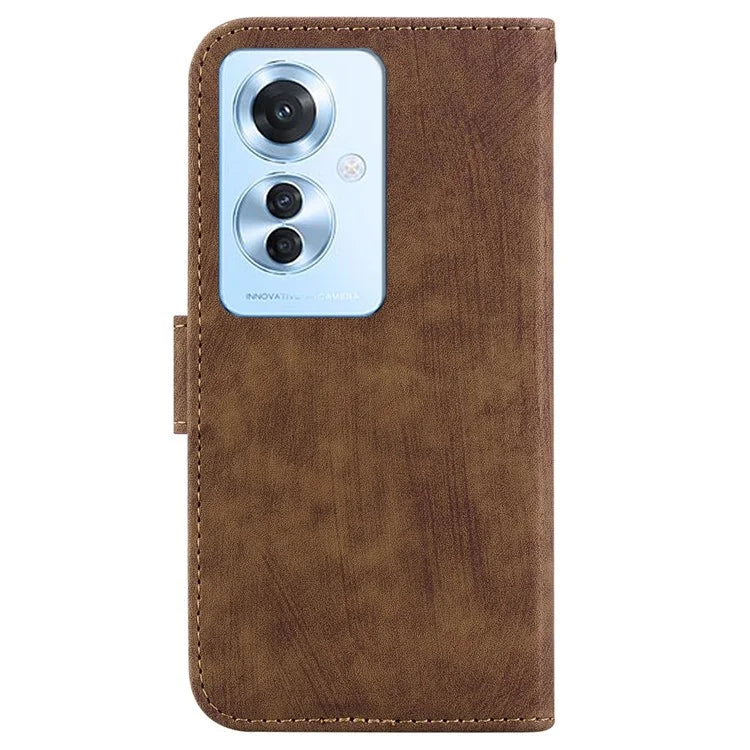For Oppo Reno11 F 5G / F25 Pro 5G Cell Phone Case Lovely Tiger Imprinted Leather Anti-scratch Cover