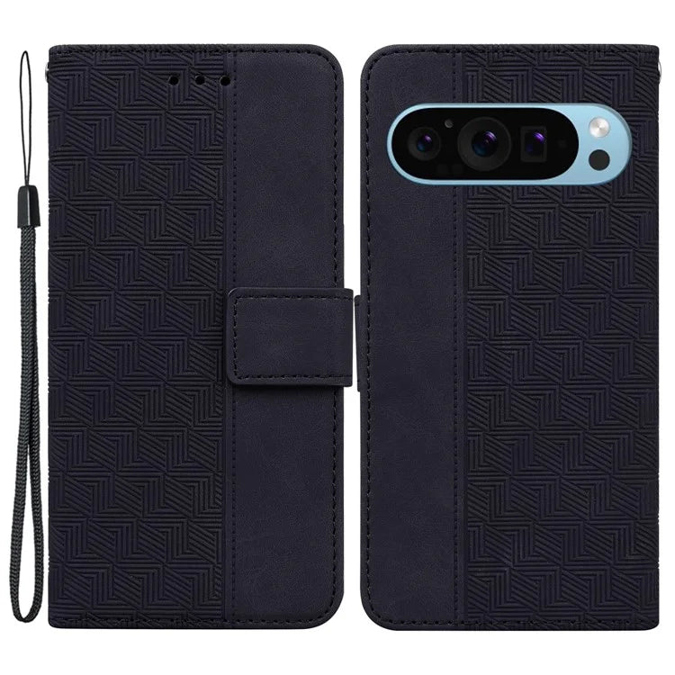 For Google Pixel 9 Case PU Leather Shockproof Imprinted Flip Phone Cover with Wallet Stand
