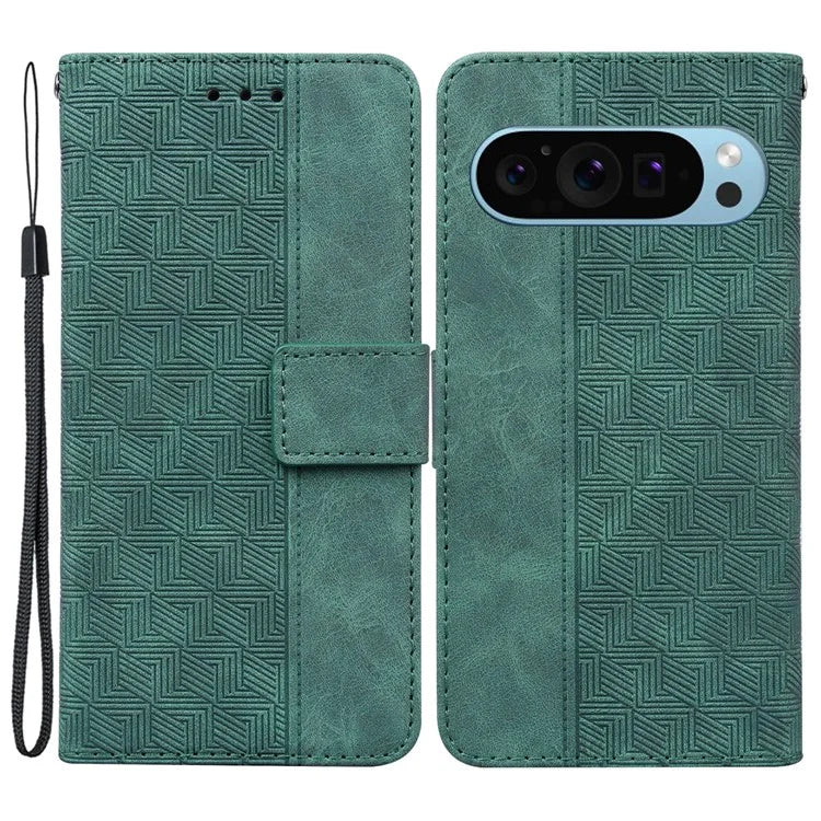 For Google Pixel 9 Case PU Leather Shockproof Imprinted Flip Phone Cover with Wallet Stand