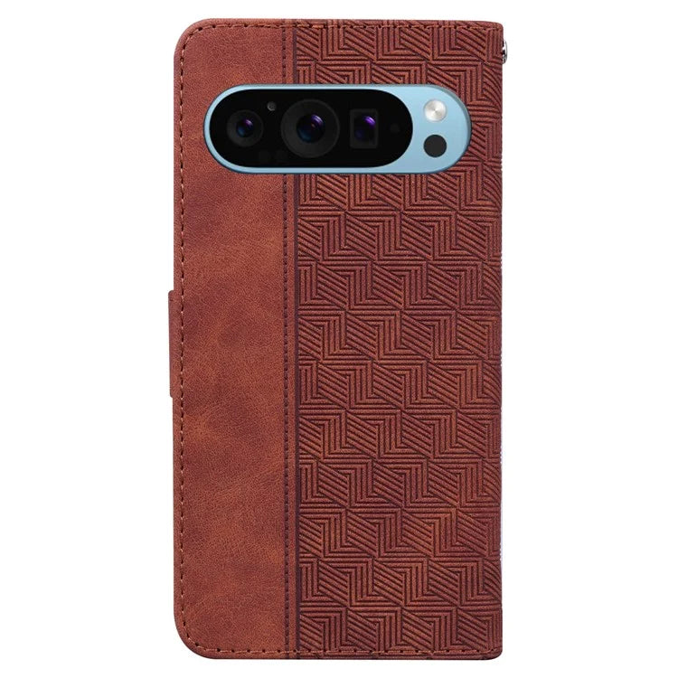 For Google Pixel 9 Case PU Leather Shockproof Imprinted Flip Phone Cover with Wallet Stand