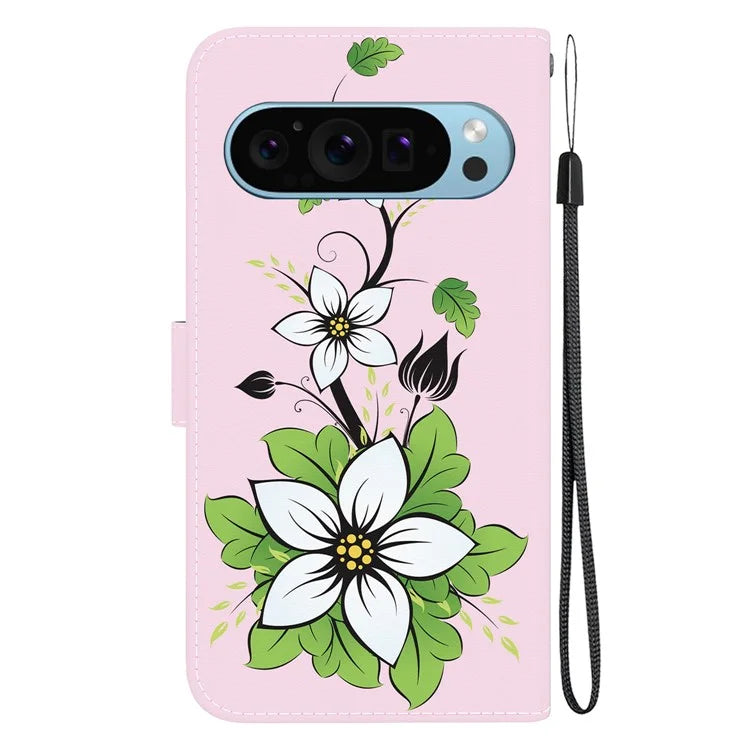 Stand Case for Google Pixel 9 , Pattern Printing PU Leather + TPU Phone Cover