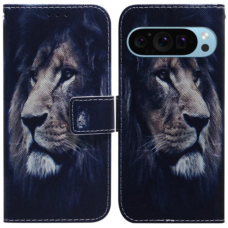 For Google Pixel 9 Phone Case Pattern Printing Wallet Design Leather Shell