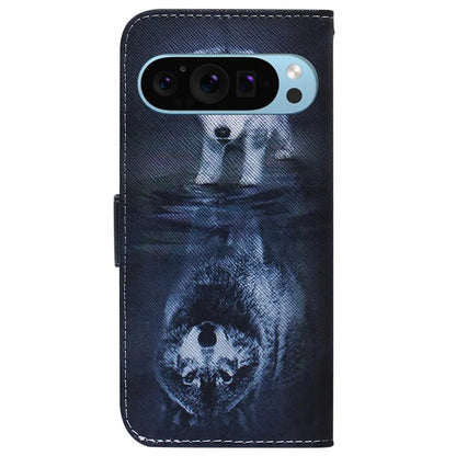 For Google Pixel 9 Phone Case Pattern Printing Wallet Design Leather Shell and Wolf