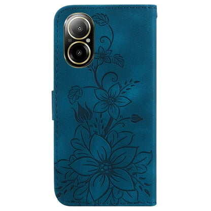 For Realme C67 4G Case Flower Imprint Leather Cell Phone Protector