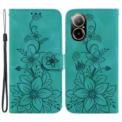 For Realme C67 4G Case Flower Imprint Leather Cell Phone Protector