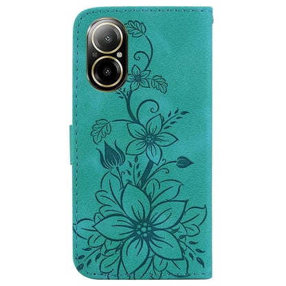 For Realme C67 4G Case Flower Imprint Leather Cell Phone Protector
