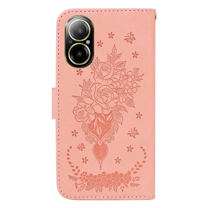 For Realme C67 4G Case PU Leather Flower Pattern Wallet Style Flip Phone Cover