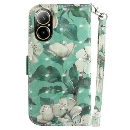 For Realme C67 4G Case Pattern Printing Shockproof Leather Phone Cover with Strap