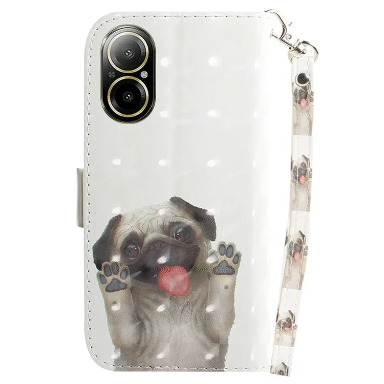 For Realme C67 4G Case Pattern Printing Shockproof Leather Phone Cover with Strap