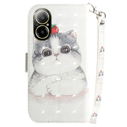 For Realme C67 4G Case Pattern Printing Shockproof Leather Phone Cover with Strap