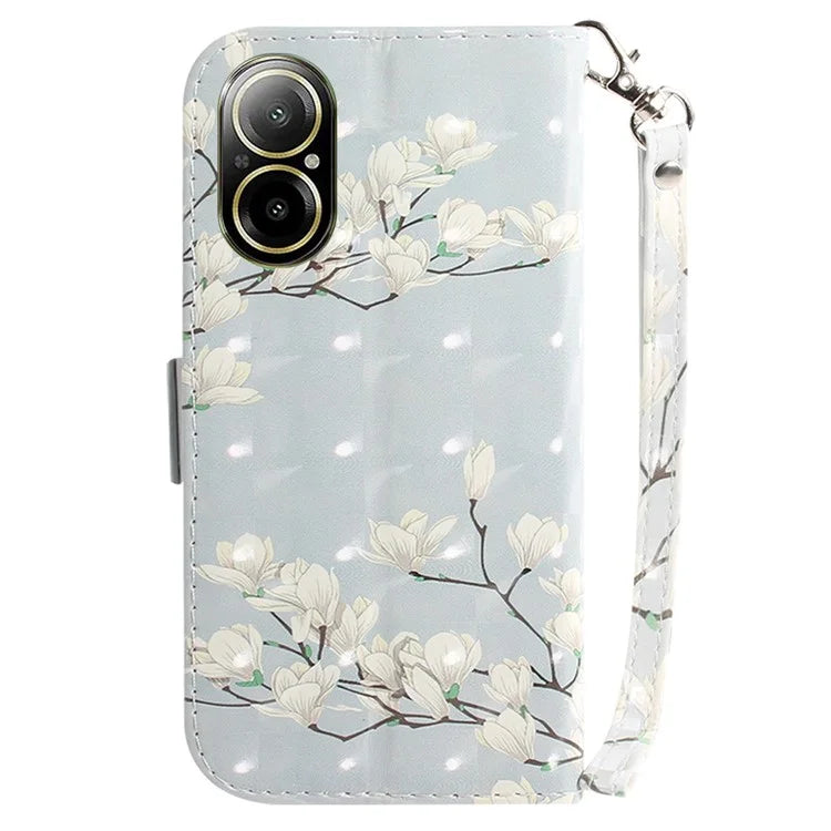 For Realme C67 4G Case Pattern Printing Shockproof Leather Phone Cover with Strap