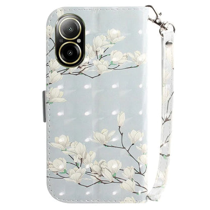 For Realme C67 4G Case Pattern Printing Shockproof Leather Phone Cover with Strap
