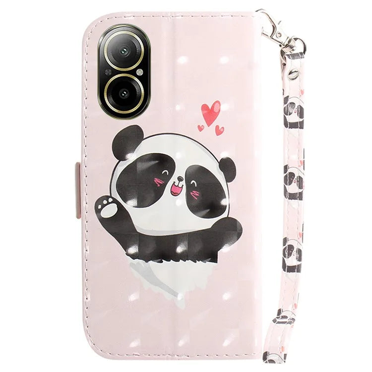 For Realme C67 4G Case Pattern Printing Shockproof Leather Phone Cover with Strap
