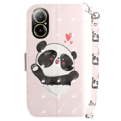 For Realme C67 4G Case Pattern Printing Shockproof Leather Phone Cover with Strap