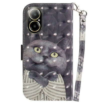 For Realme C67 4G Case Pattern Printing Shockproof Leather Phone Cover with Strap