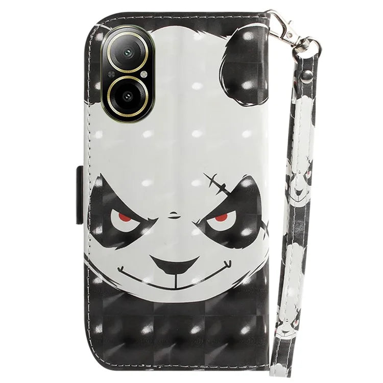 For Realme C67 4G Case Pattern Printing Shockproof Leather Phone Cover with Strap