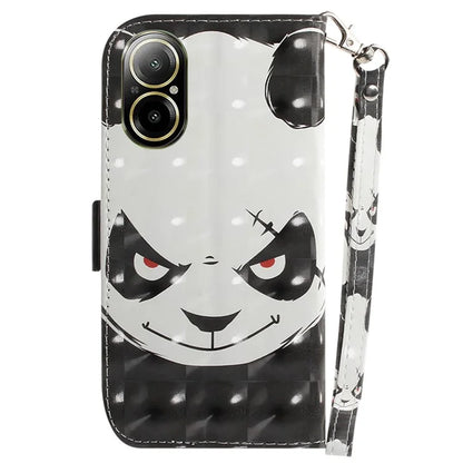 For Realme C67 4G Case Pattern Printing Shockproof Leather Phone Cover with Strap