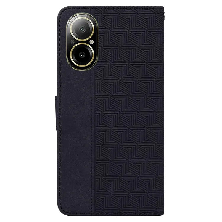 For Realme C67 4G Case Geometry Leather Flip Wallet Handbag Phone Cover