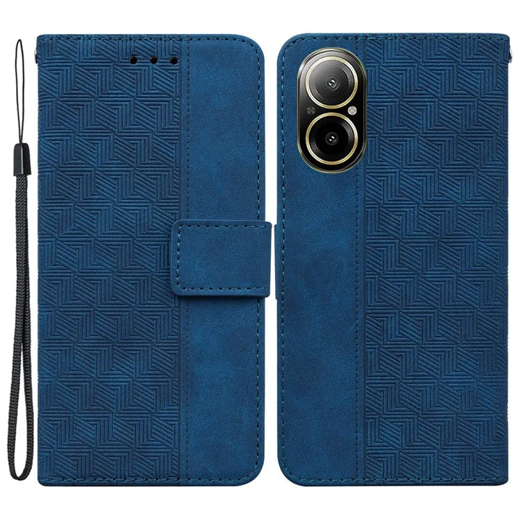For Realme C67 4G Case Geometry Leather Flip Wallet Handbag Phone Cover