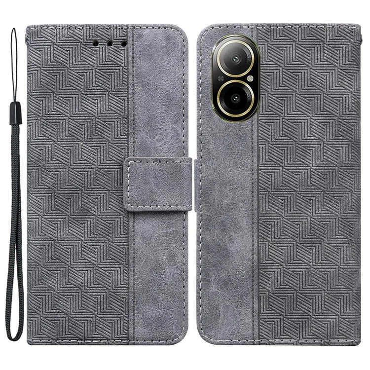 For Realme C67 4G Case Geometry Leather Flip Wallet Handbag Phone Cover