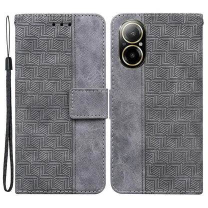 For Realme C67 4G Case Geometry Leather Flip Wallet Handbag Phone Cover