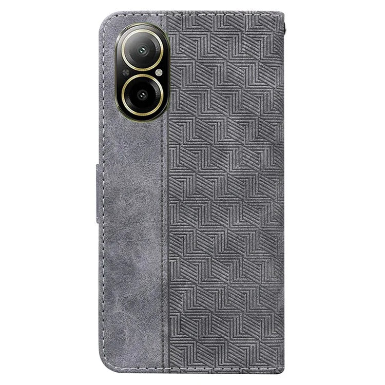 For Realme C67 4G Case Geometry Leather Flip Wallet Handbag Phone Cover