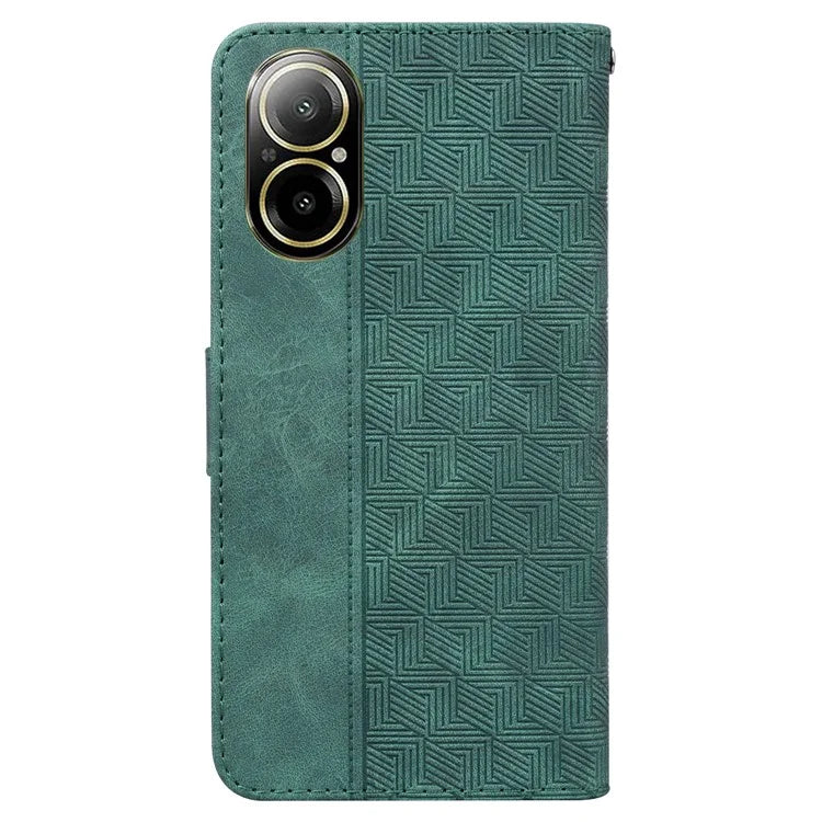 For Realme C67 4G Case Geometry Leather Flip Wallet Handbag Phone Cover