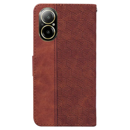 For Realme C67 4G Case Geometry Leather Flip Wallet Handbag Phone Cover