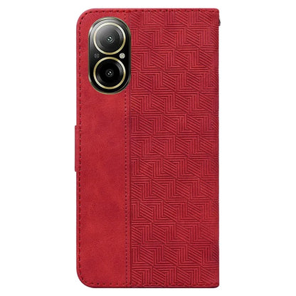 For Realme C67 4G Case Geometry Leather Flip Wallet Handbag Phone Cover