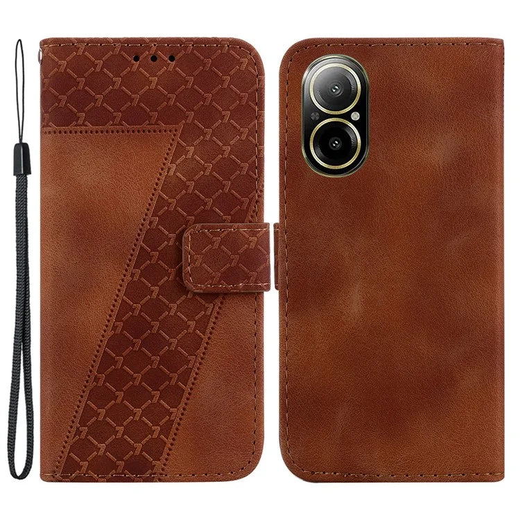 For Realme C67 4G Case Wallet Flip Leather Phone Cover 7-Shape Pattern