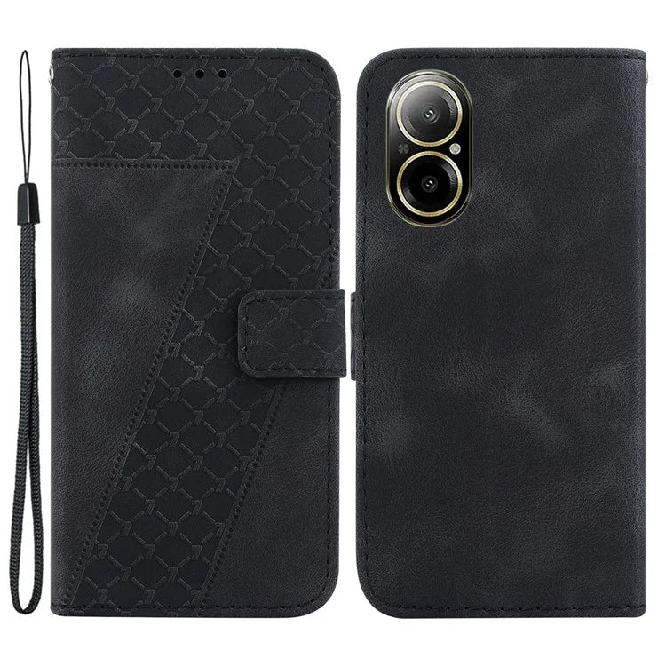 For Realme C67 4G Case Wallet Flip Leather Phone Cover 7-Shape Pattern