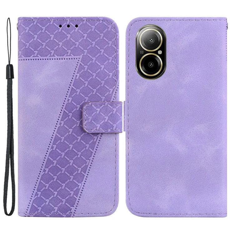 For Realme C67 4G Case Wallet Flip Leather Phone Cover 7-Shape Pattern