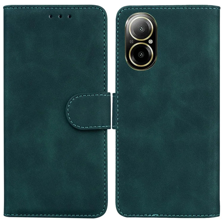 For Realme C67 4G Case Solid Color Leather Folio Wallet Phone Cover